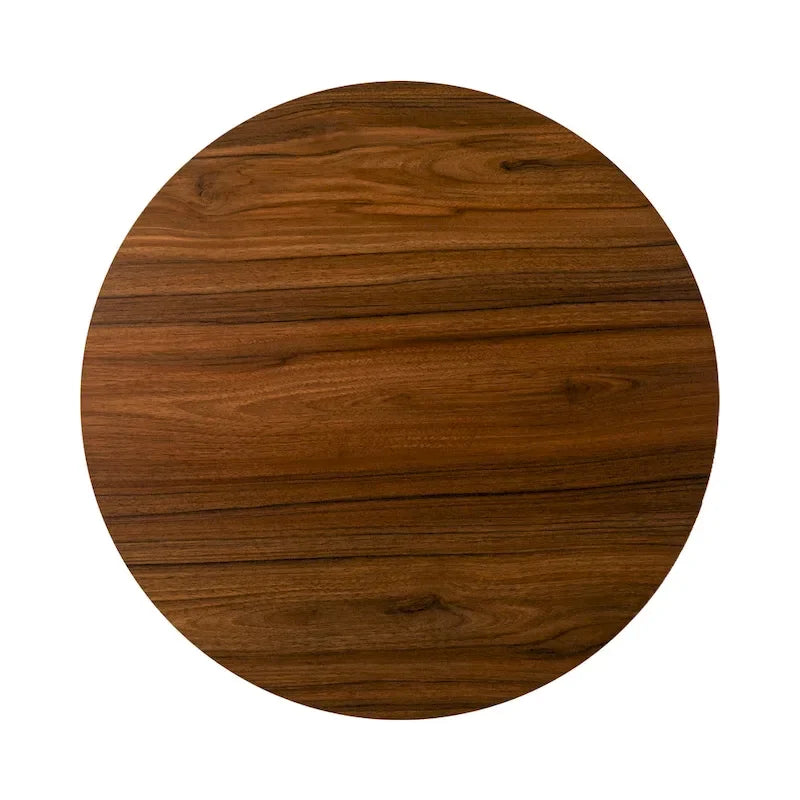 Glitzhome Industrial Wood Top Adjustable Swivel Round Pub Bar Table