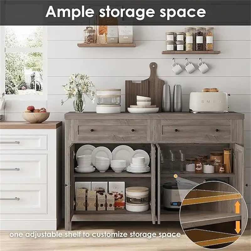 Buffet Sideboard Cabinet - 15.7D x 55.1W x 35.4H