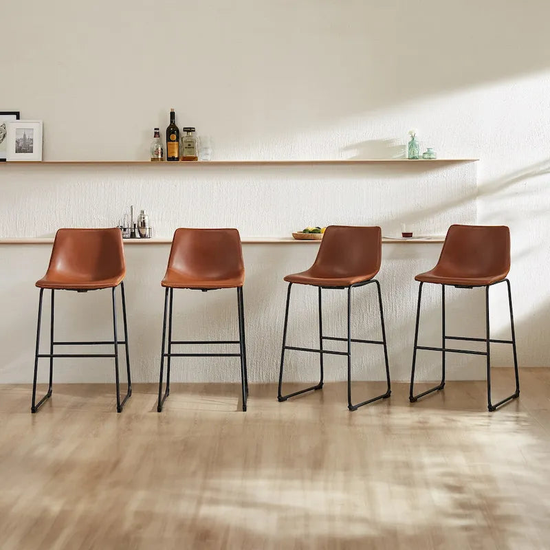 Leather 30 inch Leather Counter Height Bar Stools Bar Stools Set of 2