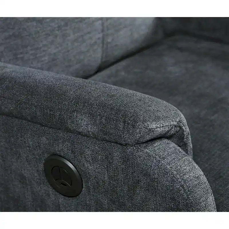 Kai Modern Blue Contemporary Power Recliner with Charger